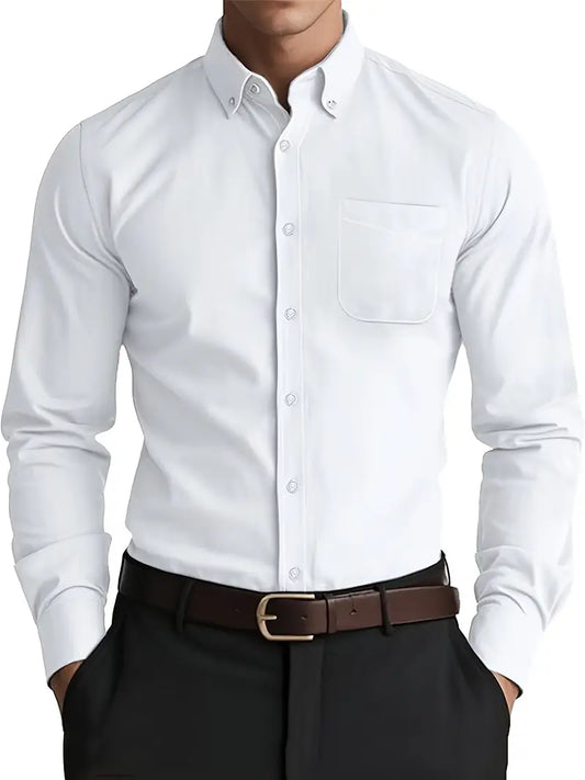 Classic Men's Button Down Dress Shirt - BritishElegance