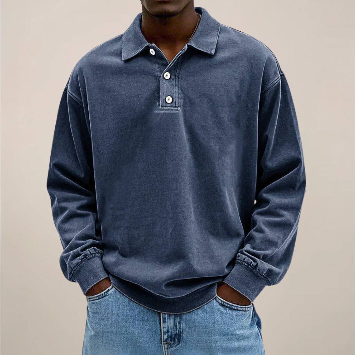 Men’s Long Sleeve Polo Shirt – Relaxed Smart Casual Essential