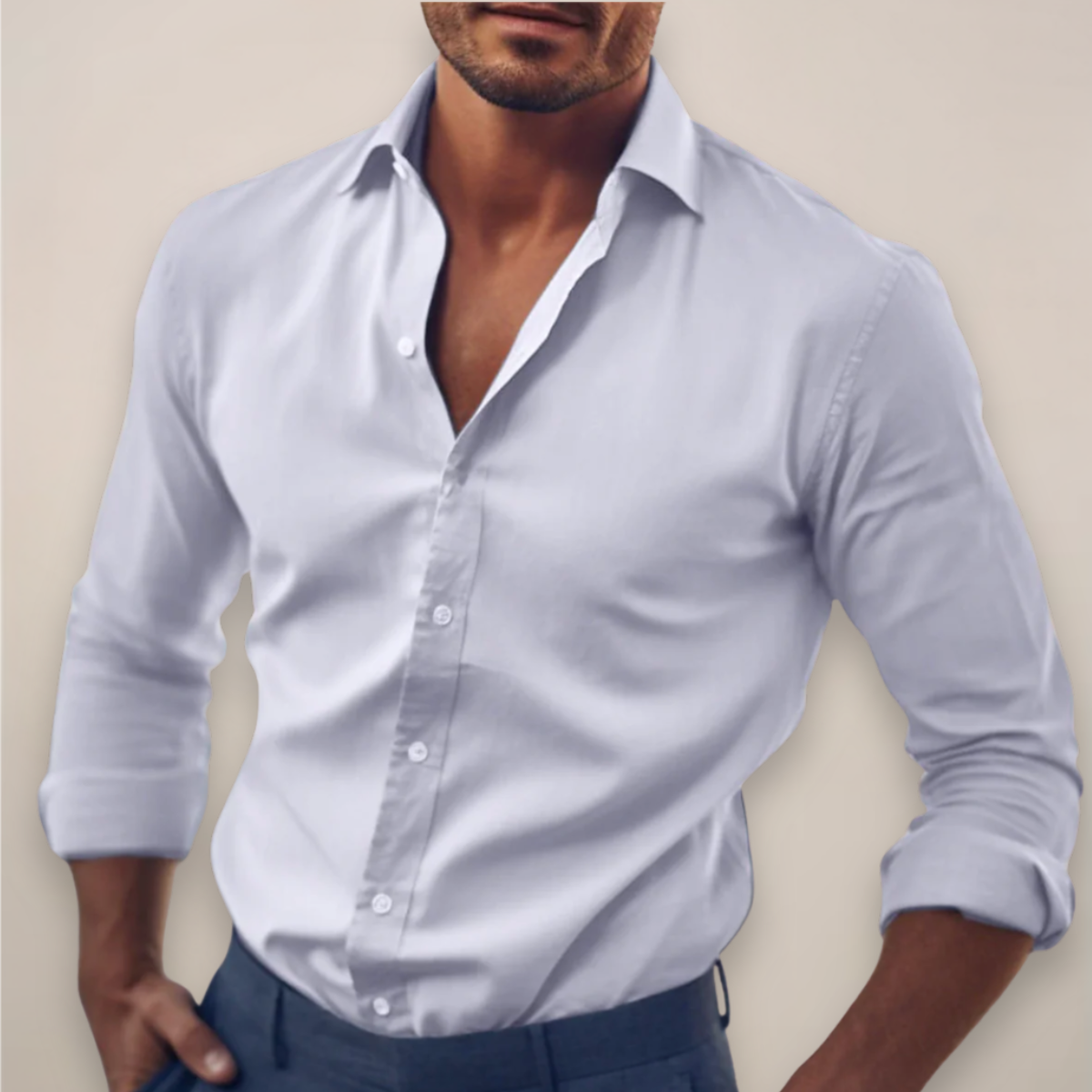 Men’s Long Sleeve Shirt – Smart Button-Up in Classic Colours