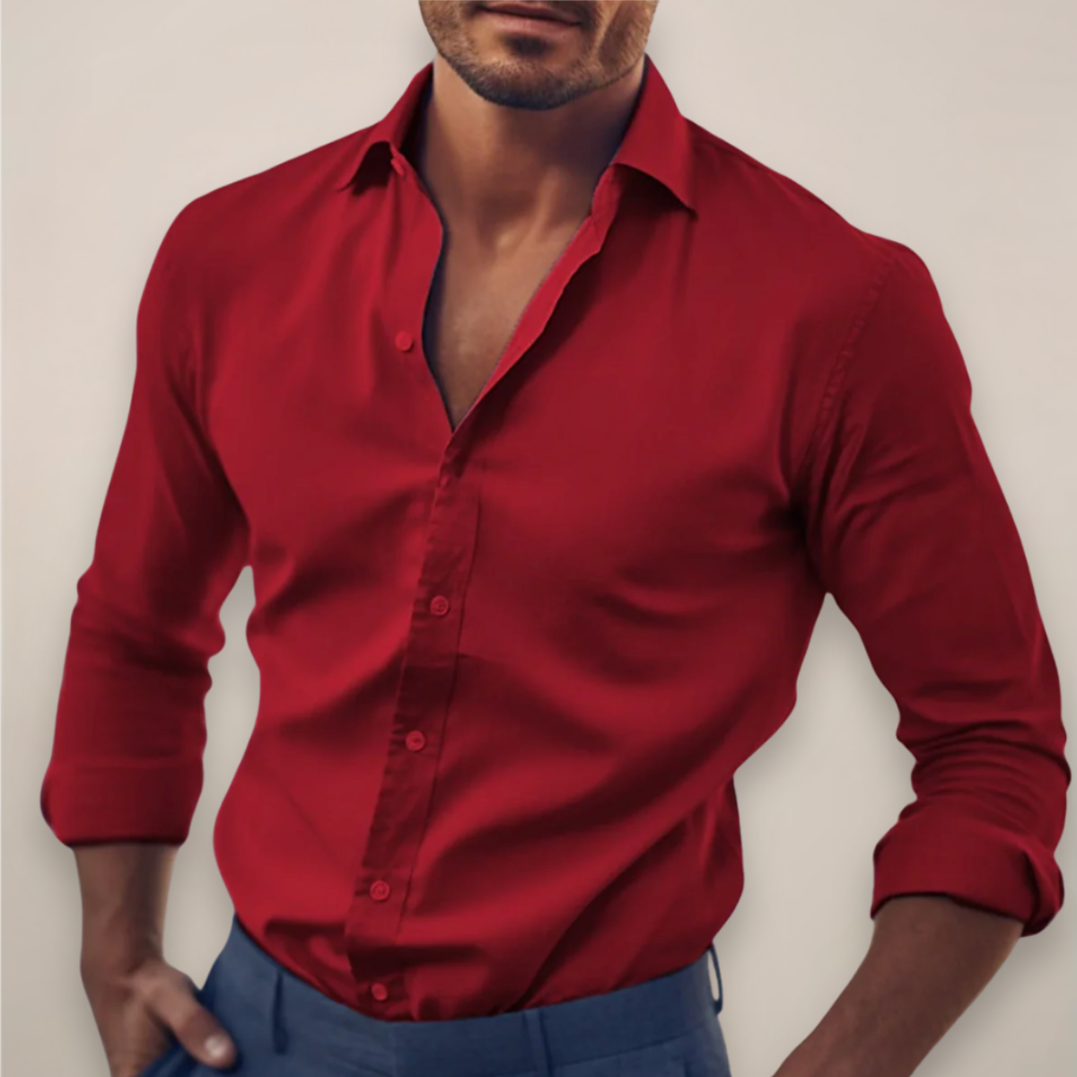 Men’s Long Sleeve Shirt – Smart Button-Up in Classic Colours