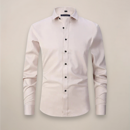 Men’s Long-Sleeved Shirt – Classic Structured Fit with Wrinkle-Free Finish