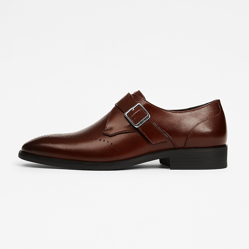 Men’s High Shine Single Monk Strap Dress Shoes