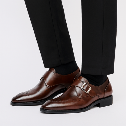 Men’s High Shine Single Monk Strap Dress Shoes