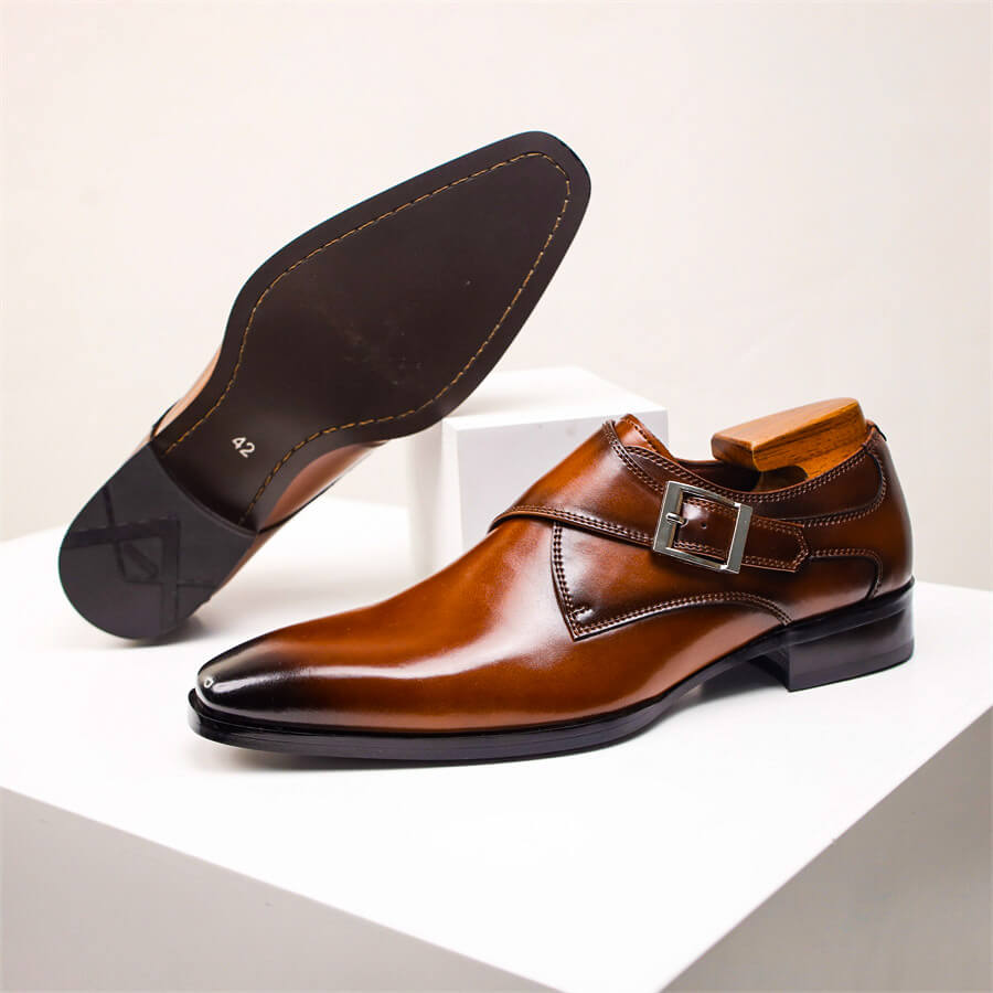 Men’s Monk Strap Dress Shoes – Classic Buckle Detail