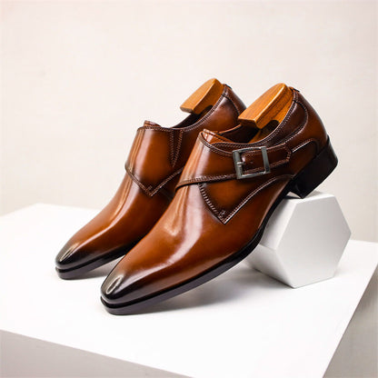 Men’s Monk Strap Dress Shoes – Classic Buckle Detail