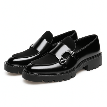 Men’s Monk Strap Loafers – Modern Dress Shoes with Dual Buckle