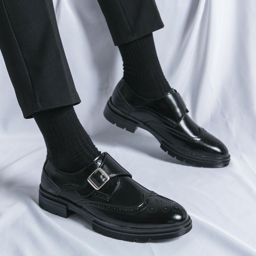 Men’s Monk Strap Wingtip Brogue Oxford Dress Shoes – Sophisticated Formal Style