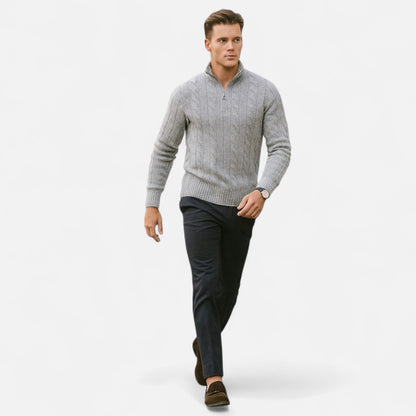 Men’s Open-Front Sweater with Subtle Stitch Detailing – Modern Layering Piece