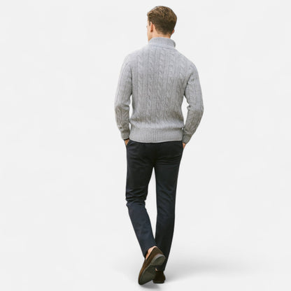 Men’s Open-Front Sweater with Subtle Stitch Detailing – Modern Layering Piece