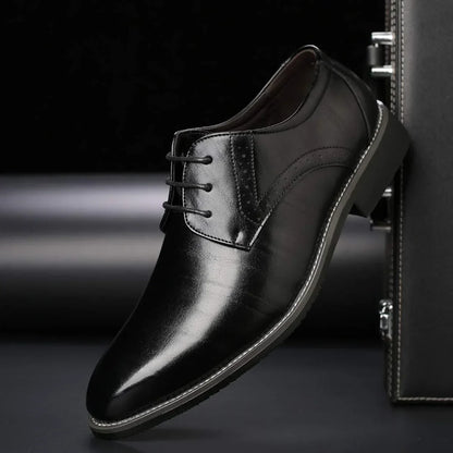 Men’s Oxford Dress Shoes – Brogue Detail – Closed Lace – Formal Fit