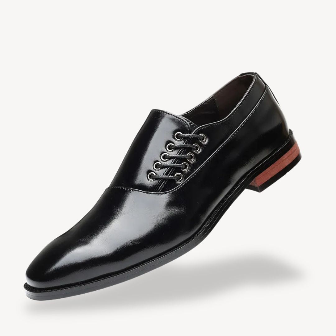 Men’s Oxford Dress Shoes – Pointed Toe Side Lace-Up Formal Design
