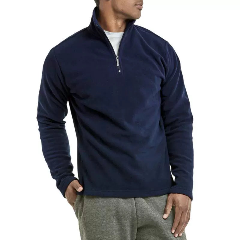 Men’s Pullover Jacket – Fleece – Regular Fit – Quarter Zip – Mock Neck – Casual Wear