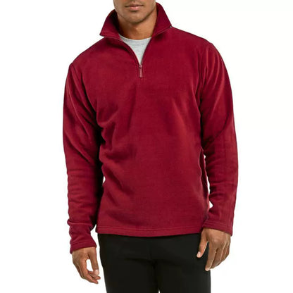 Men’s Pullover Jacket – Fleece – Regular Fit – Quarter Zip – Mock Neck – Casual Wear