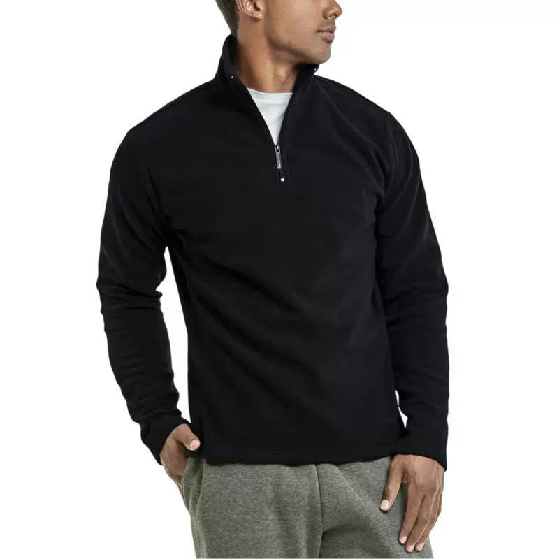 Men’s Pullover Jacket – Fleece – Regular Fit – Quarter Zip – Mock Neck – Casual Wear