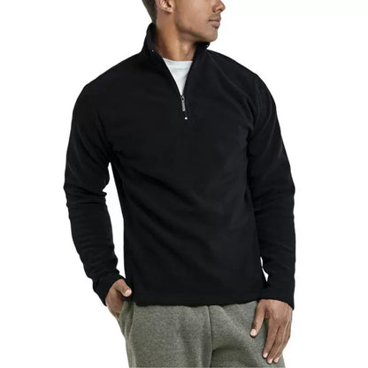Men’s Pullover Jacket – Fleece – Regular Fit – Quarter Zip – Mock Neck – Casual Wear
