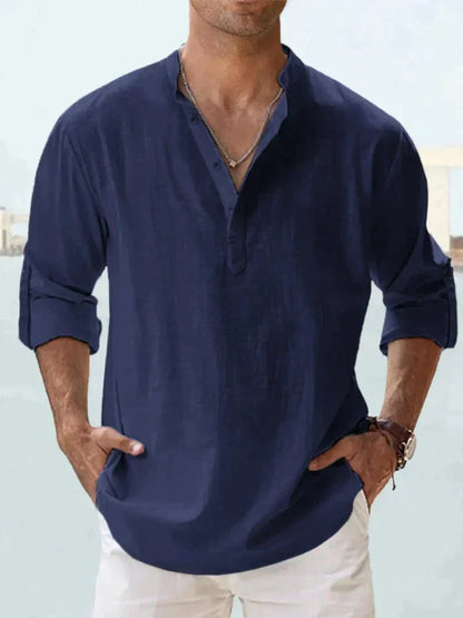 Men’s Regular Fit Linen Shirt – Lightweight Casual Button-Up