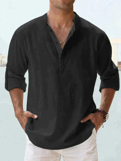 Men’s Regular Fit Linen Shirt – Lightweight Casual Button-Up