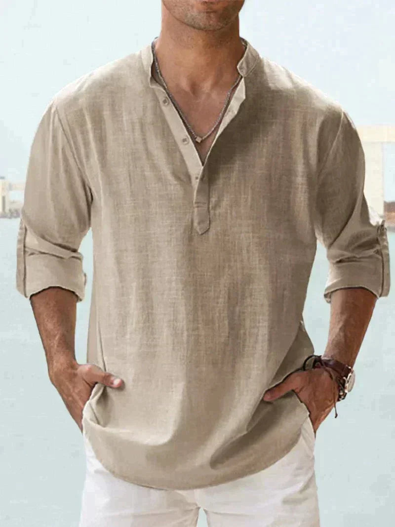 Men’s Regular Fit Linen Shirt – Lightweight Casual Button-Up