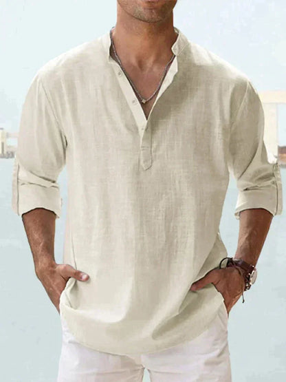 Men’s Regular Fit Linen Shirt – Lightweight Casual Button-Up