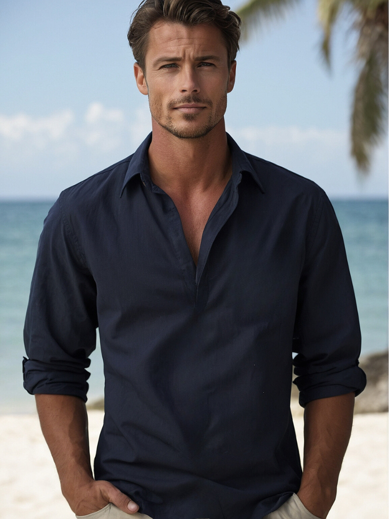 Men’s Regular Fit Linen Shirt – Lightweight Casual Button-Up