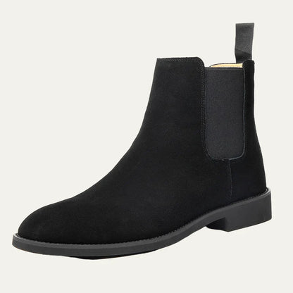 Men’s Burnished Leather Chelsea Boot with Contrast Stitching