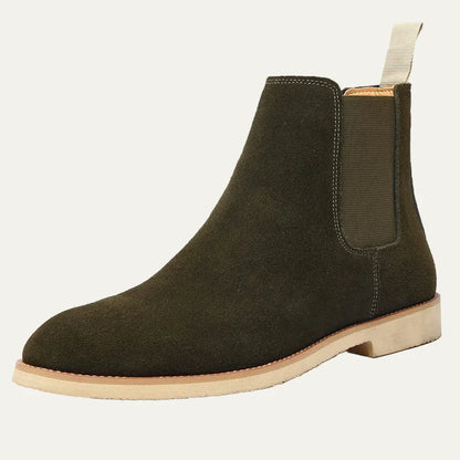 Men’s Burnished Leather Chelsea Boot with Contrast Stitching
