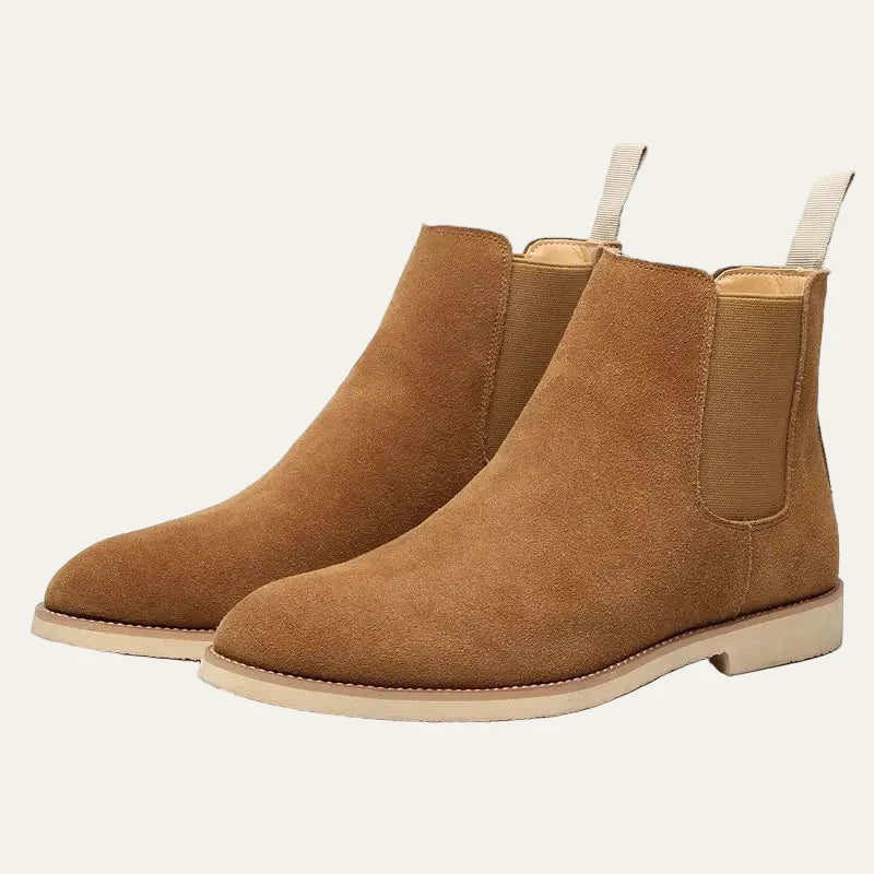 Men’s Burnished Leather Chelsea Boot with Contrast Stitching