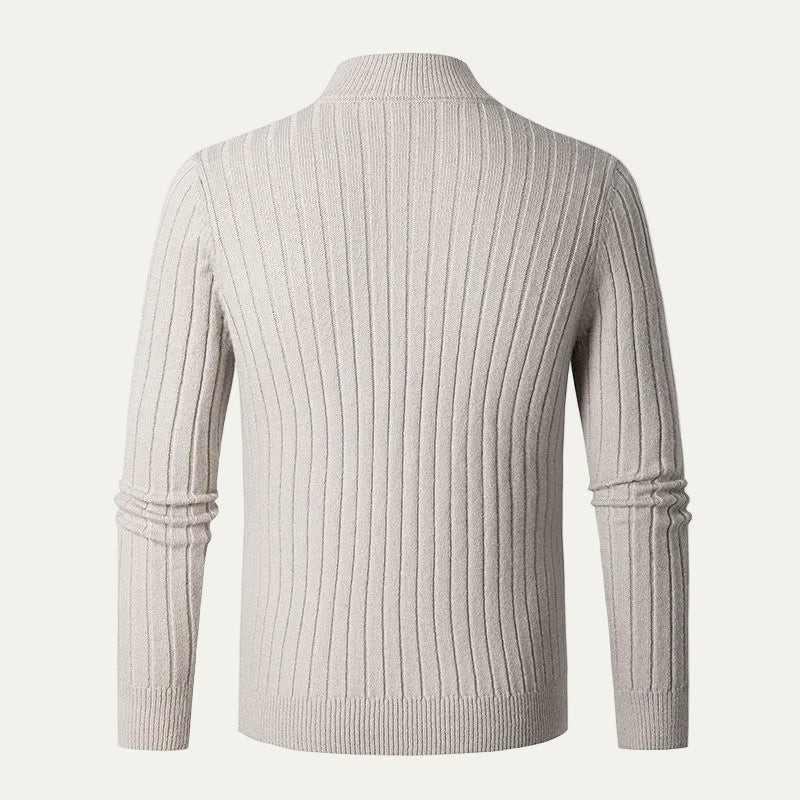 Men’s Ribbed Half Zip Collar Sweater