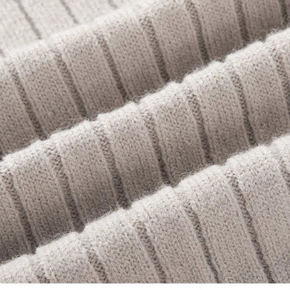 Men’s Ribbed Half-Zip Sweater – Neutral Tones