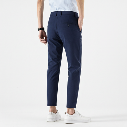 Men’s Slim Fit Cropped Trousers – Smart Casual Business Pants for Spring & Autumn
