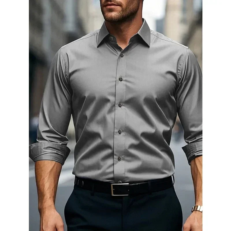 Men’s Slim Fit Shirt – Classic Button-Down Long Sleeves