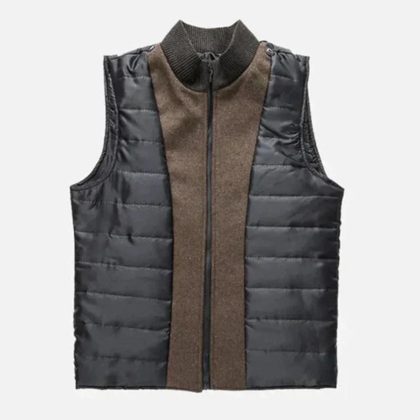 Men’s Tailored Wool Overcoat with Quilted Insert
