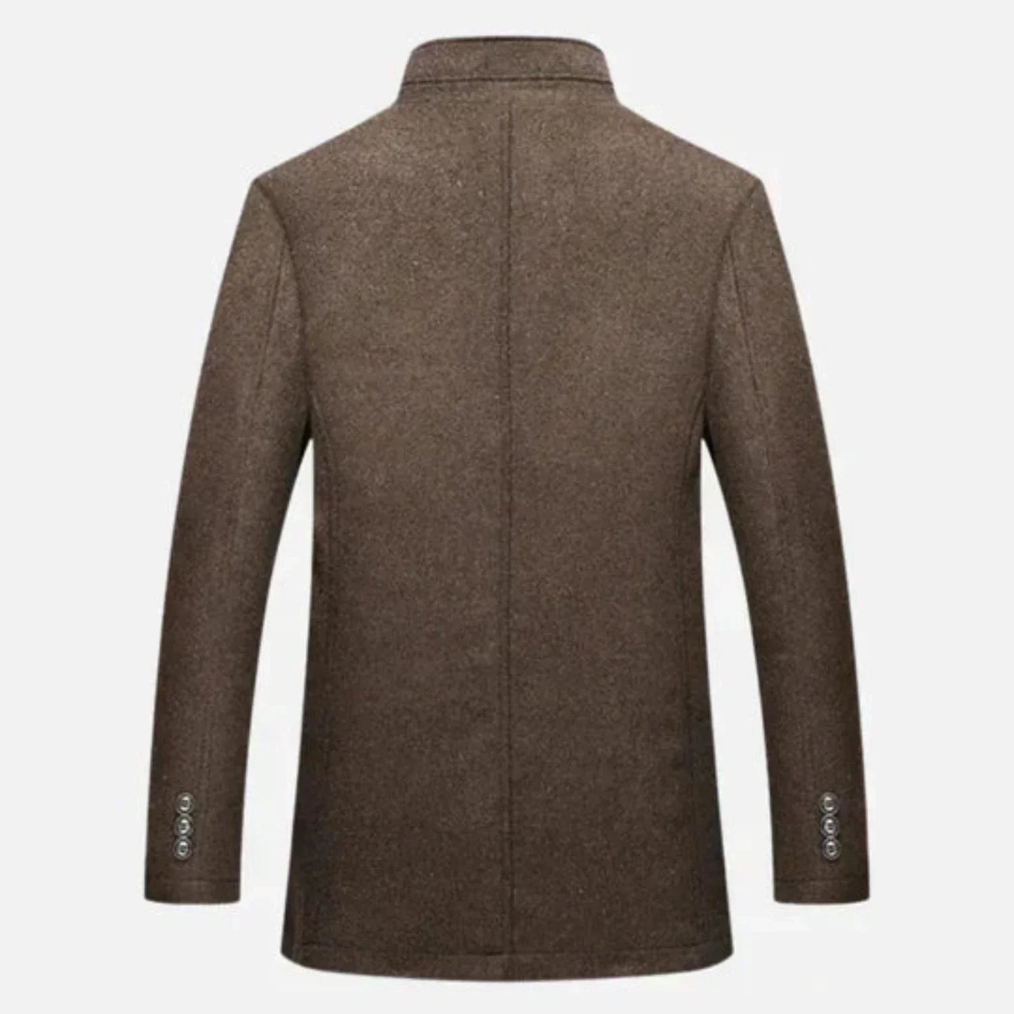 Cevori Stylish Stand Collar Button-Up Overcoat