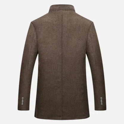 Cevori Stylish Stand Collar Button-Up Overcoat