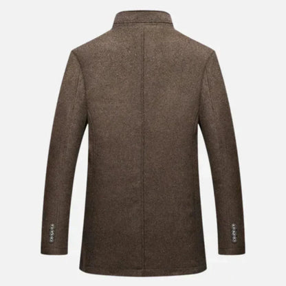 Men’s Tailored Wool Overcoat with Quilted Insert