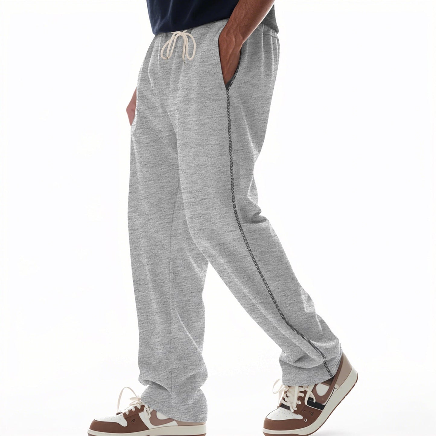 Men’s Sweatpants – Cotton Terry – Relaxed Fit – Drawstring Waist – Full Length