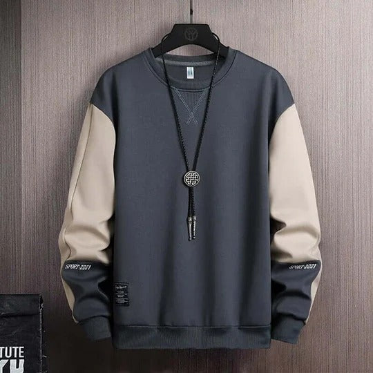Men’s Sweatshirt – Relaxed Fit – Cotton – Raglan Sleeves – Ribbed Hem – Casual Style