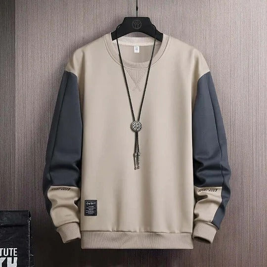 Men’s Sweatshirt – Relaxed Fit – Cotton – Raglan Sleeves – Ribbed Hem – Casual Style
