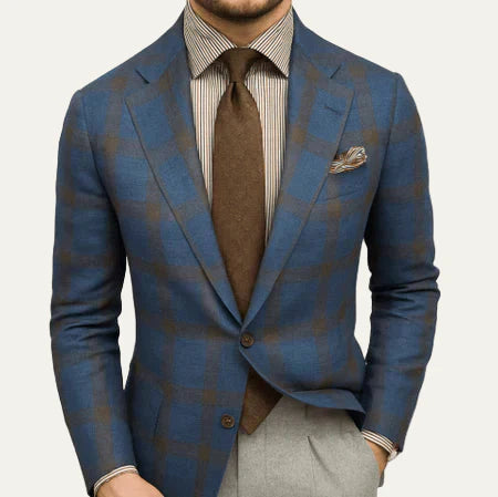 Men’s Textured Two Button Tailored Blazer