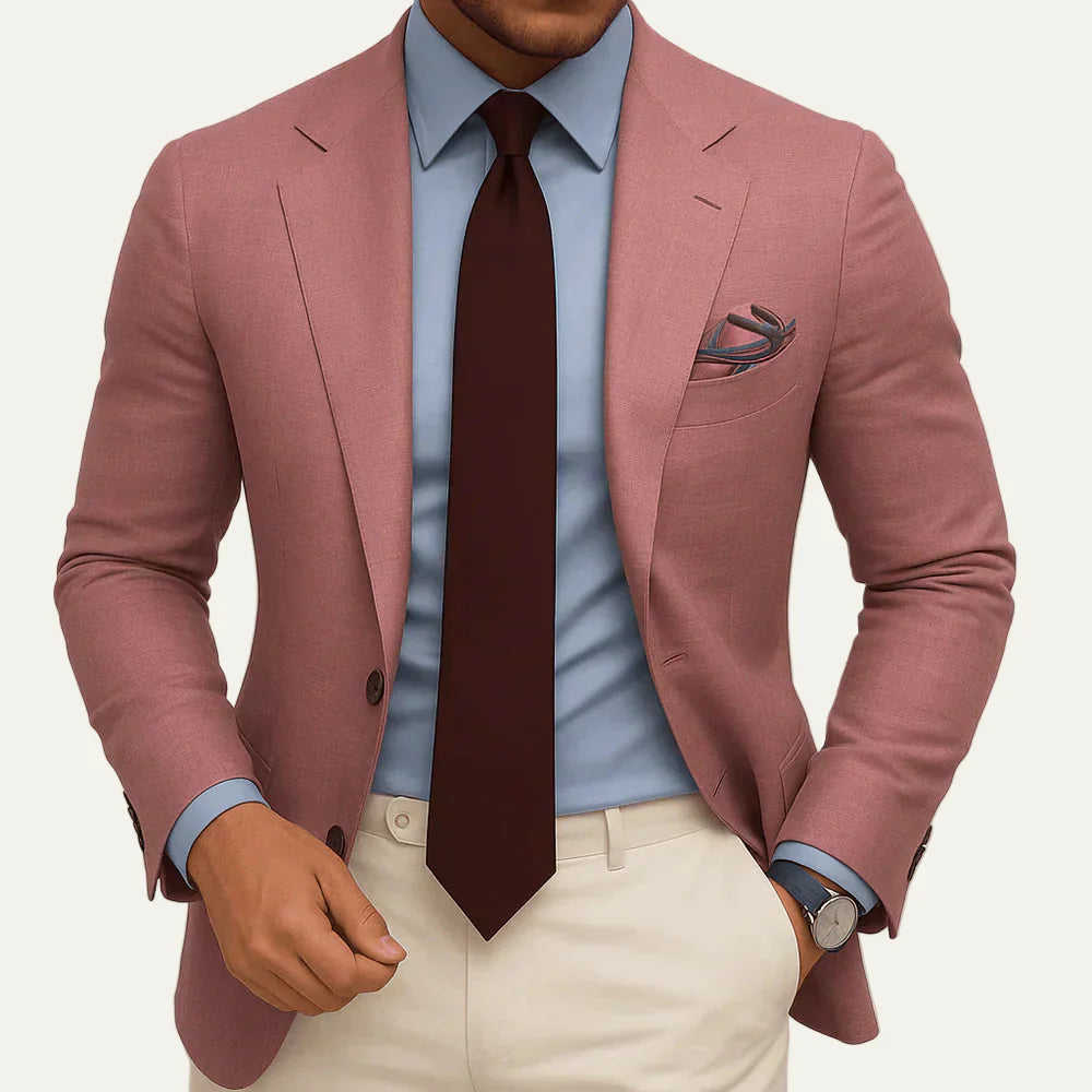 Men’s Textured Two Button Tailored Blazer