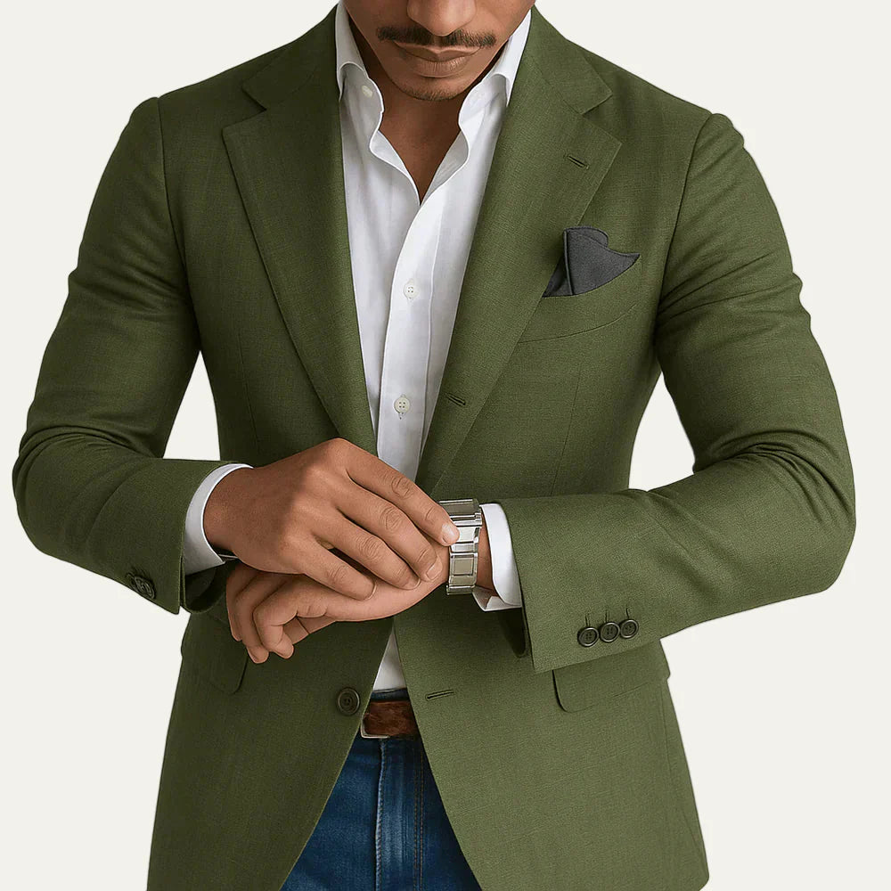 Men’s Textured Two Button Tailored Blazer