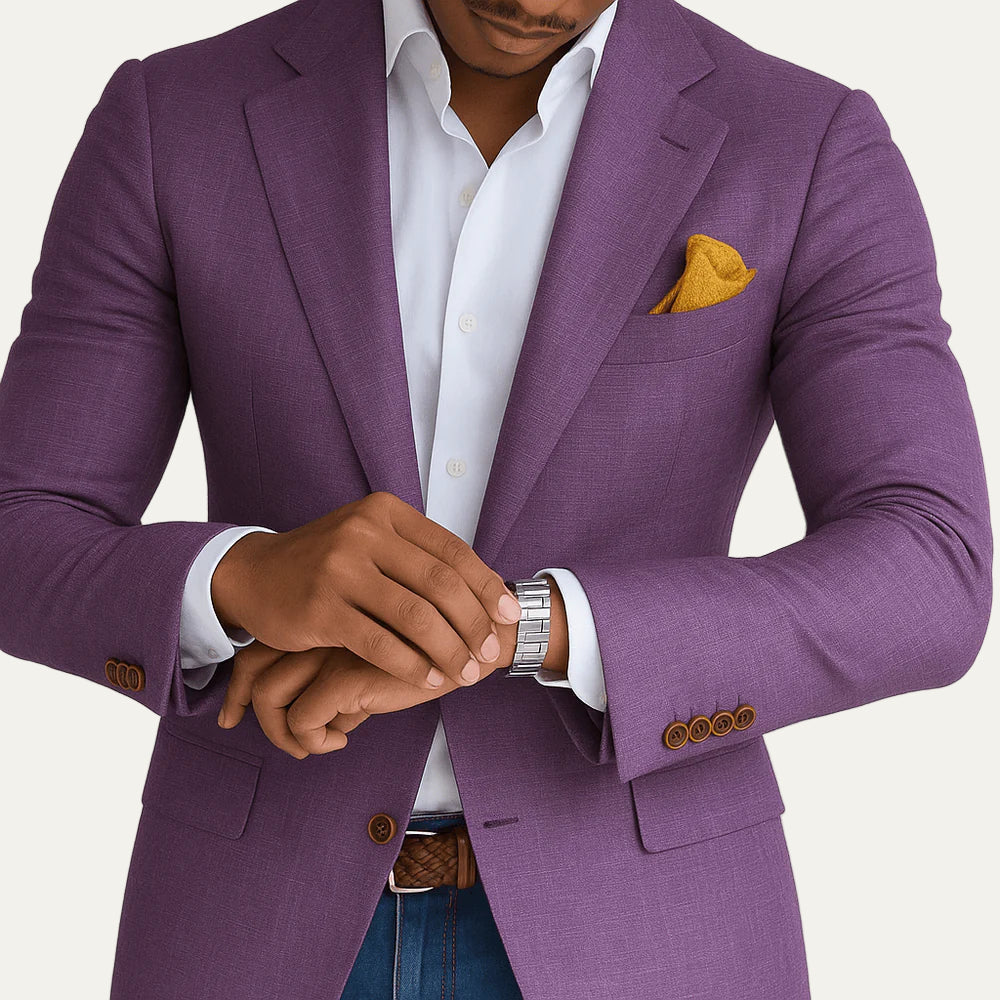 Men’s Textured Two Button Tailored Blazer