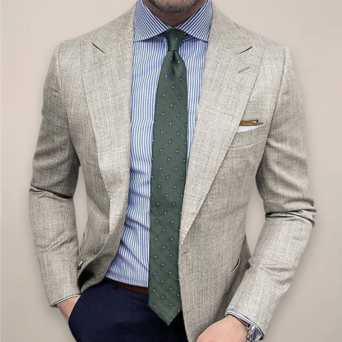 Stylish Men's Fitted Blazer Jacket - BritishElegance