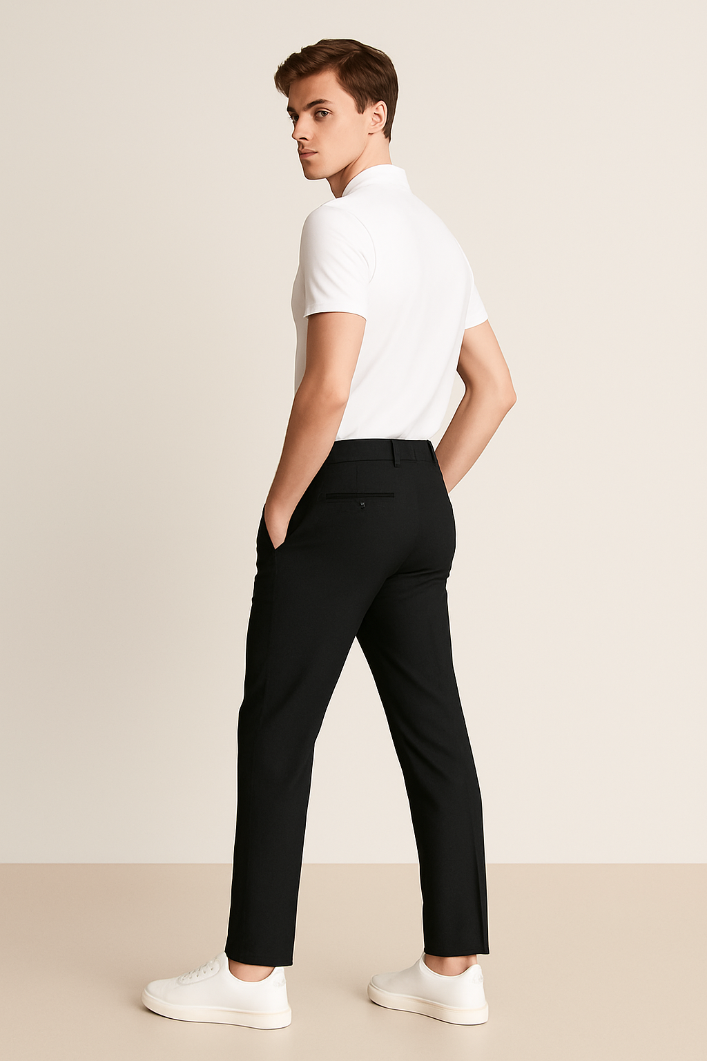 Men’s Tailored Trousers – Classic Flat-Front Workwear