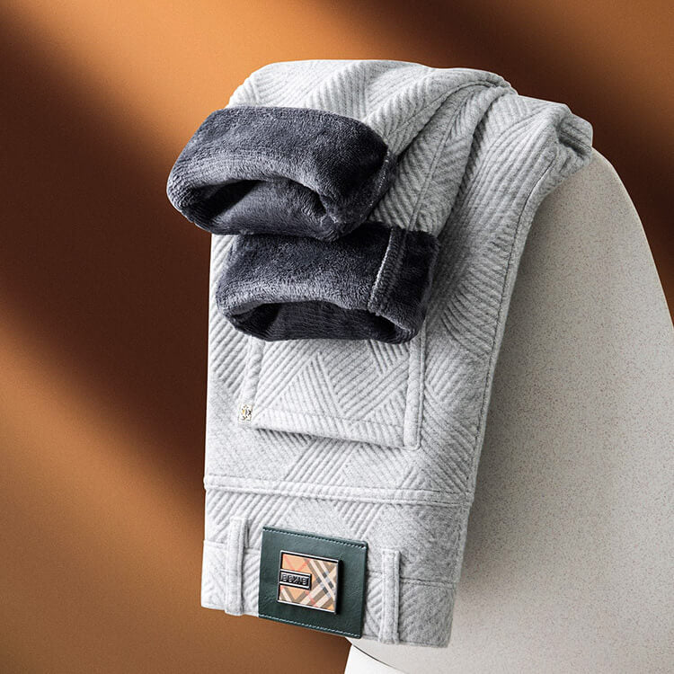 Men’s Textured Trousers – Geometric Pattern Design