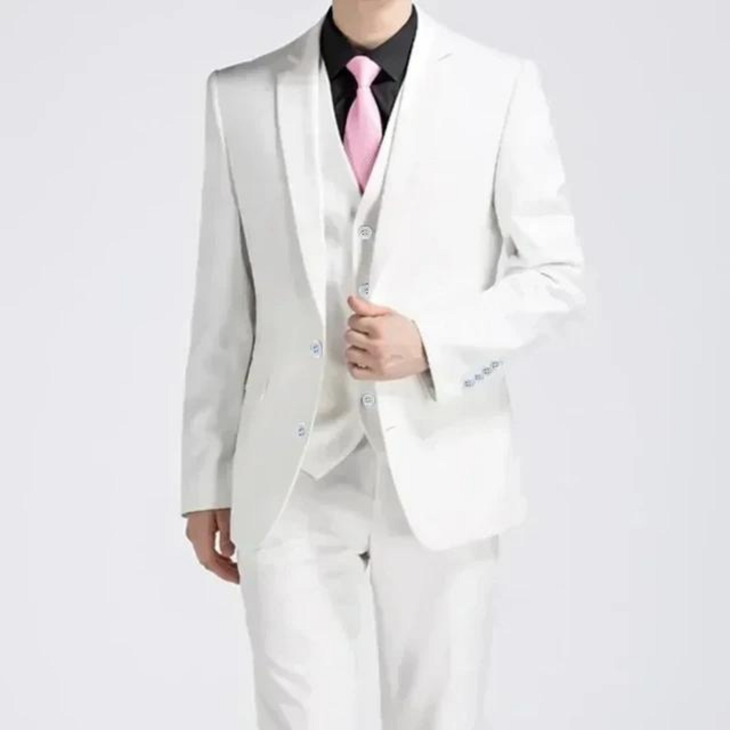 Men’s Three-Piece Suit – Single-Button Black Formal Set