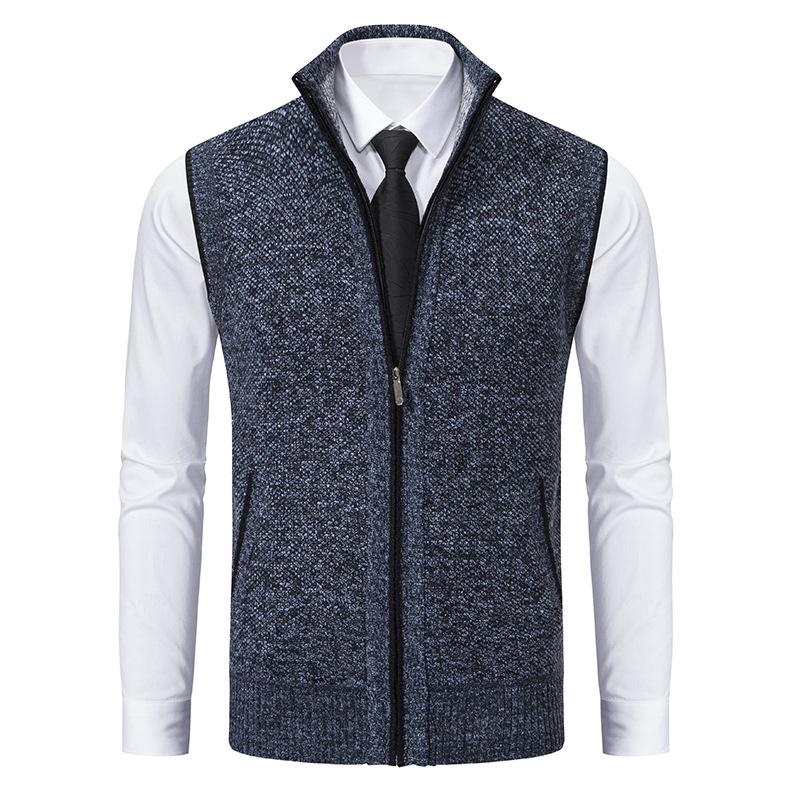 Cevori Zip Knit Gilet Mock Neck