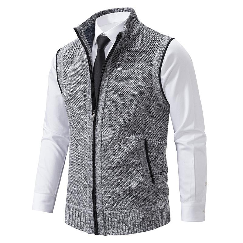 Cevori Zip Knit Gilet Mock Neck