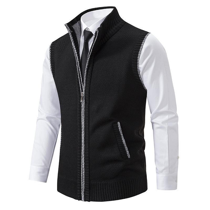 Cevori Zip Knit Gilet Mock Neck