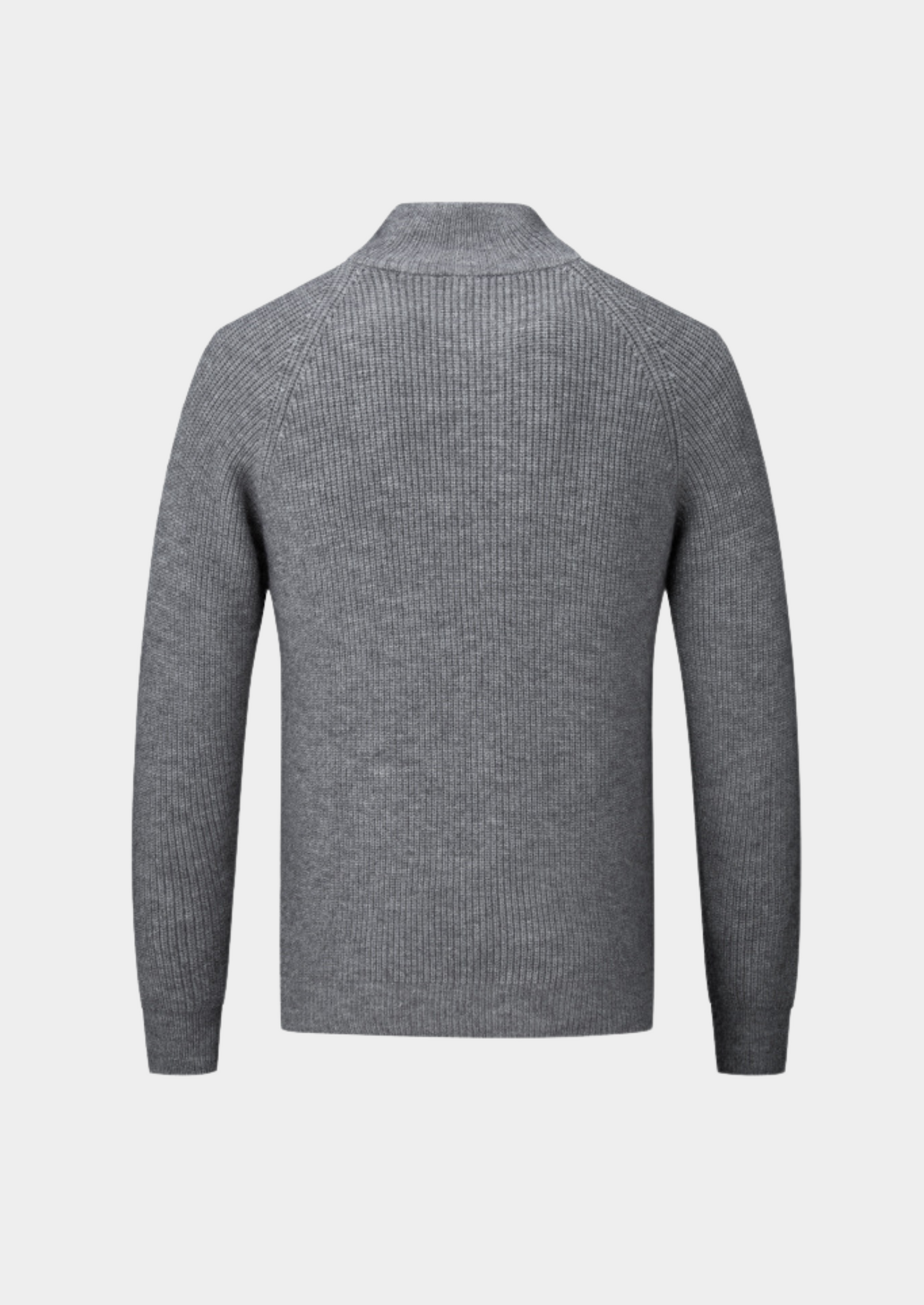 Men’s Ribbed Zip-Through Cardigan Funnel Neck Sweater